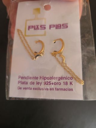 Pendientes Hipoalergénicos Plata 925 + Oro 18K