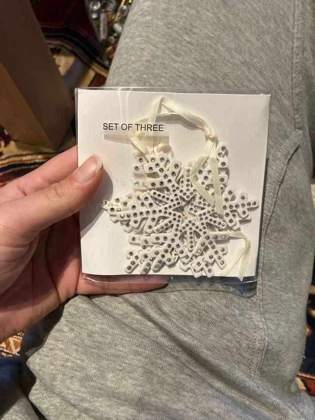 Set 3 Decoraciones Copo Nieve Swarovski