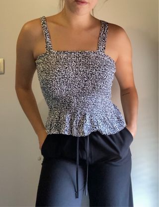 Top tirantes estampado leopardo