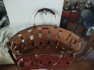 Bolso de piel Zara tejido