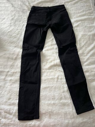Pantalón vaquero negro 34 con rayas blancas