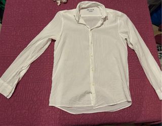 Camisa ZARA blanca manga larga