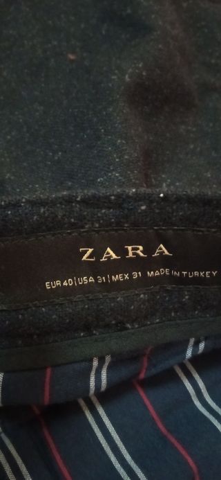 Pantalón Zara Man Talla 40 Azul marino 