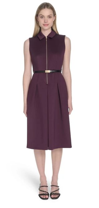 Vestido Calvin Klein morado sin mangas