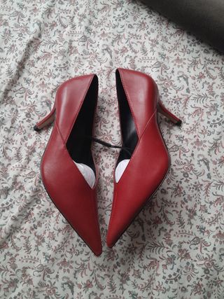 Tacones Zara Rojos Talla 38