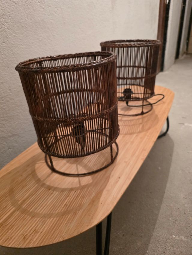 Conjunto 2 Lámparas Ratán