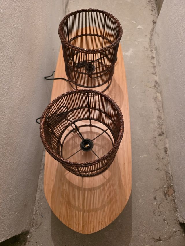 Conjunto 2 Lámparas Ratán