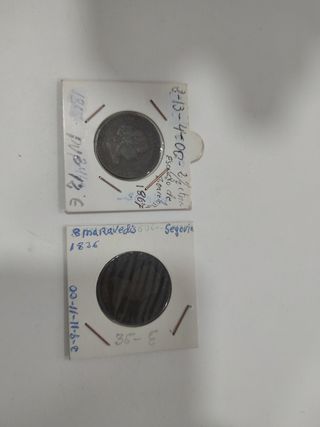 8 Maravedís Segovia y 2 1/2 céntimos de escudo bar