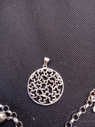 Conjunto de pulsera y colgante de plata 925