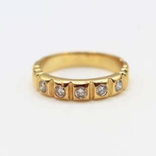 Anillo Oro 18K, Diamantes, 4.57gr, T-13