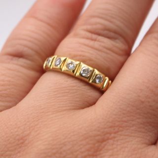 Anillo Oro 18K, Diamantes, 4.57gr, T-13
