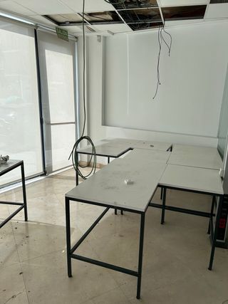 Lote mesas oficina metal madera