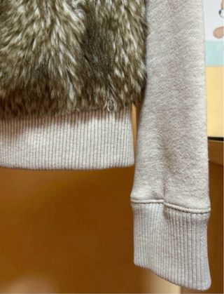 Chaqueta pelo sintética beige-marrón