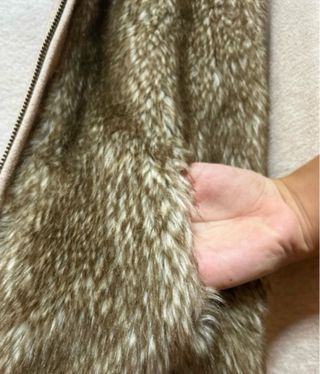 Chaqueta pelo sintética beige-marrón