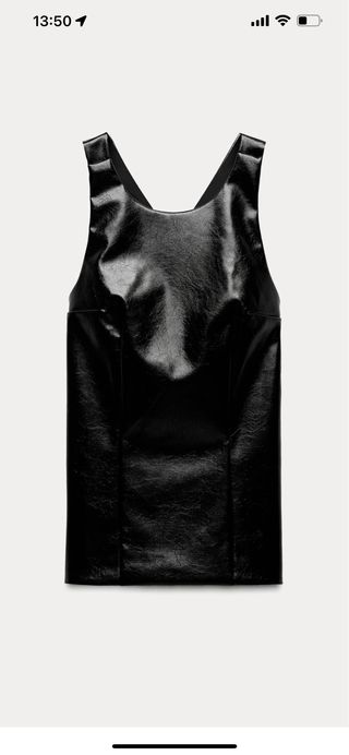 Top efecto cuero Zara negro leather-effect 