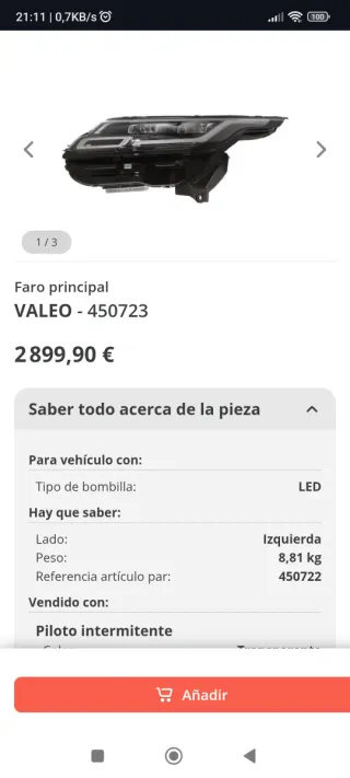 Faros Land Rover Velar Nuevos