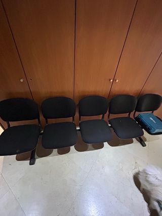 Sillas de espera negras (5 unidades)