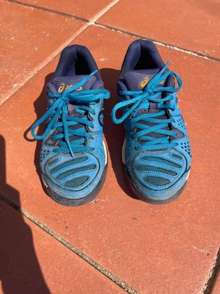 Bambas Asics Tenis Talla 34.5 Azul/Naranja