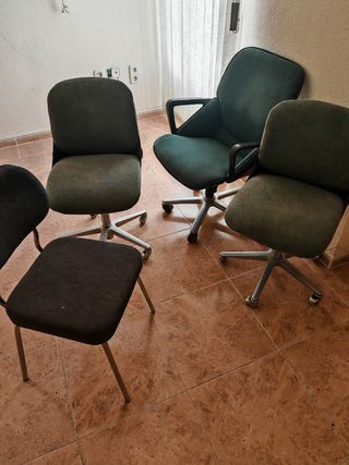 Conjunto 4 Sillas Oficina Giratorias