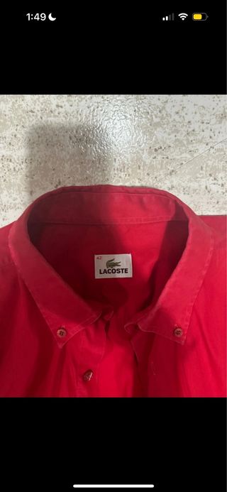 Camisa Lacoste Roja Hombre