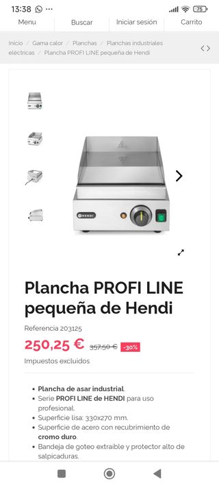 Plancha Hendi Griddle 2000W Son nueva con caja
