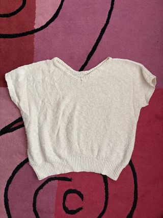Jersey de punto sin mangas blanco
