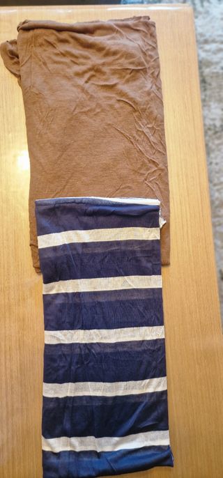 Fulares marrones y azules a rayas