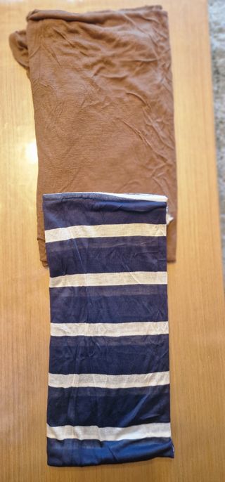 Fulares marrones y azules a rayas