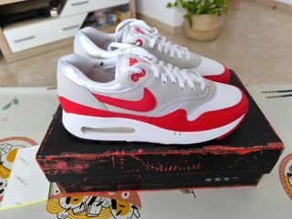 Nike Air Max 1 86 Big Bubble Blancas/Rojas Talla 6