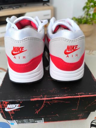 Nike Air Max 1 86 Big Bubble Blancas/Rojas Talla 6