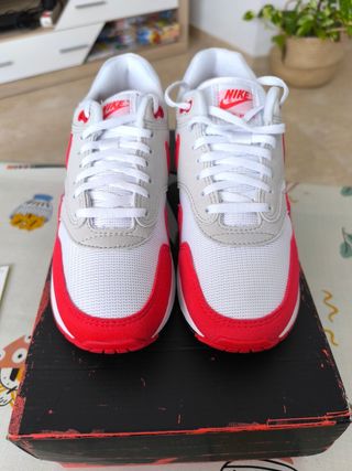 Nike Air Max 1 86 Big Bubble Blancas/Rojas Talla 6