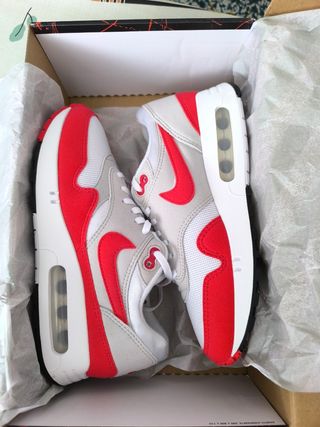 Nike Air Max 1 86 Big Bubble Blancas/Rojas Talla 6