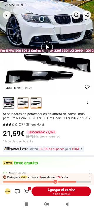 Parachoque E90, E91, E92 y E93