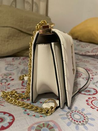 Bolso Blanco Saint Laurent Dorado