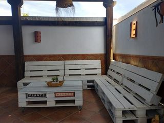 Mesa Rinconera Palets Blanca