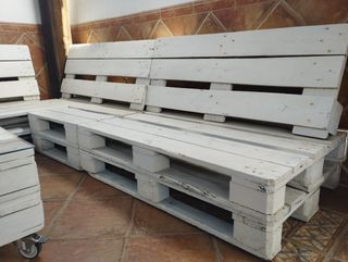 Mesa Rinconera Palets Blanca