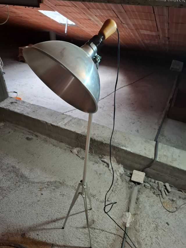 Lampada da terra vintage metallo e legno