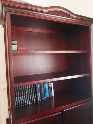 Librería de madera oscura
