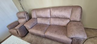 Divano a 3 posti e 2 poltrone relax e reclinabili