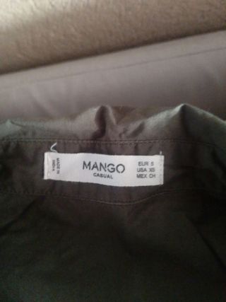 Vestido camisero verde militar Mango