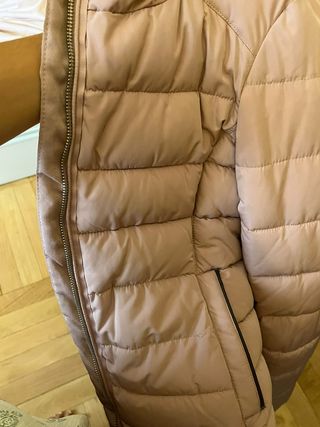 Abrigo acolchado rosa Zara 