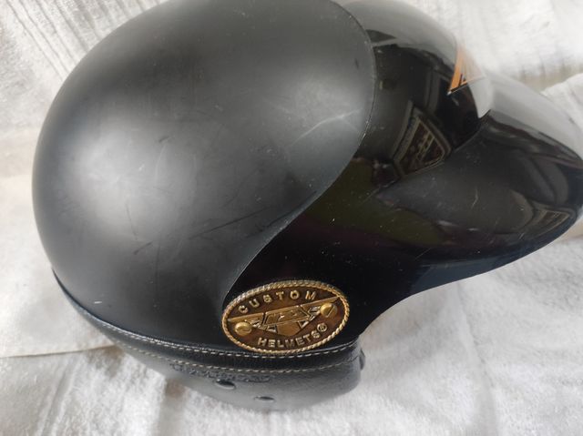 Casco Moto Negro Cuero