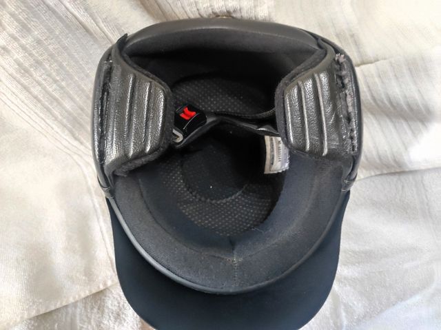 Casco Moto Negro Cuero