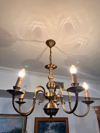 Lámpara Candelabro Vintage Hierro Forjado.