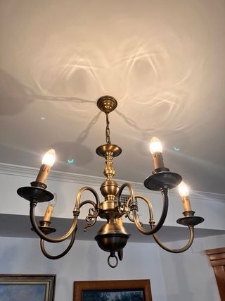 Lámpara Candelabro Vintage Hierro Forjado.