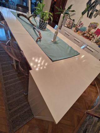 Mesa comedor extensible madera industrial 