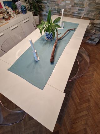 Mesa comedor extensible madera industrial 