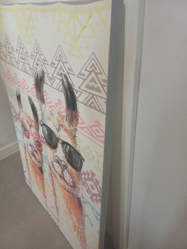 Cuadro de Alpacas Multicolor