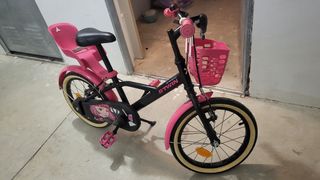 Bici infantil Btwin rosa y negra