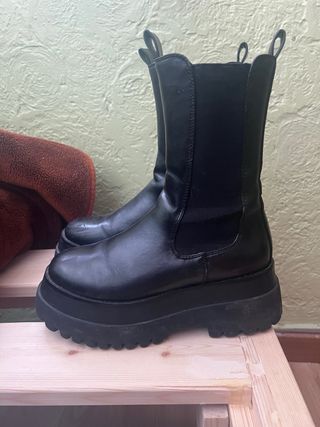 Botas plataforma negras talla 37